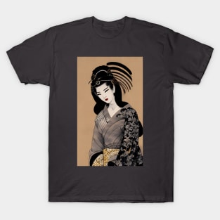 Japanese geisha woodblock art T-Shirt